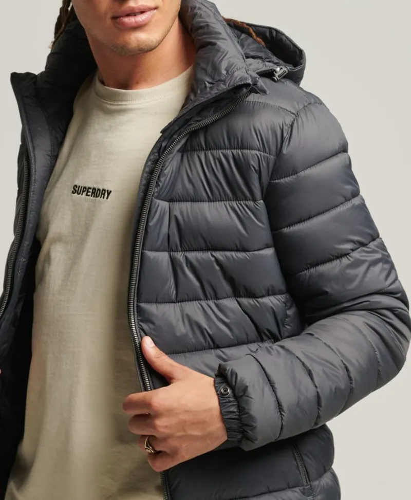 Superdry Hooded Classic Puffer Jacket Charcoal-2