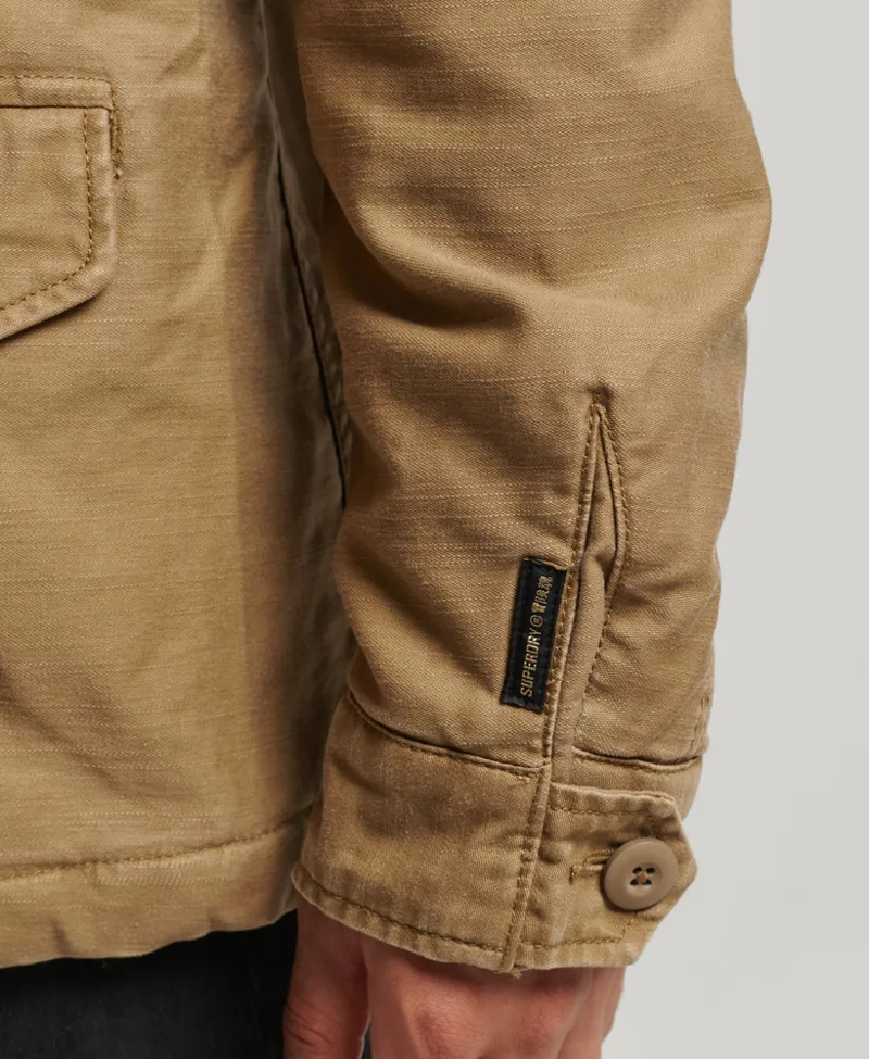 Superdry Vintage M65 Military Jacket Borg Lined Breen Tan