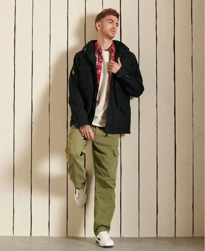 Superdry Black M65 Borg Lined Jacket-3