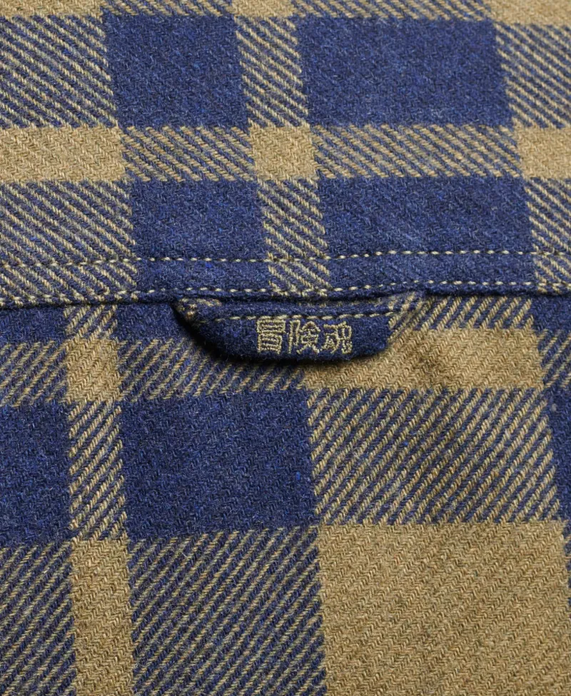 Superdry Wool Zip Checked Overshirt Shacket Olive-3