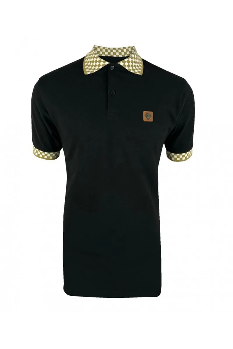 Trojan Chequerboard Trim Pique Polo Camel-2