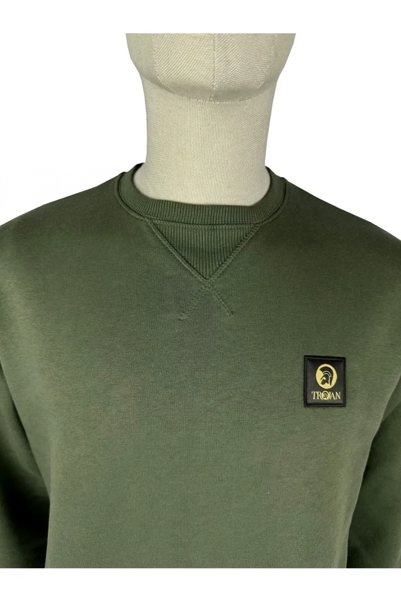 Trojan Crew Sweatshirt Army XL ONLY-1