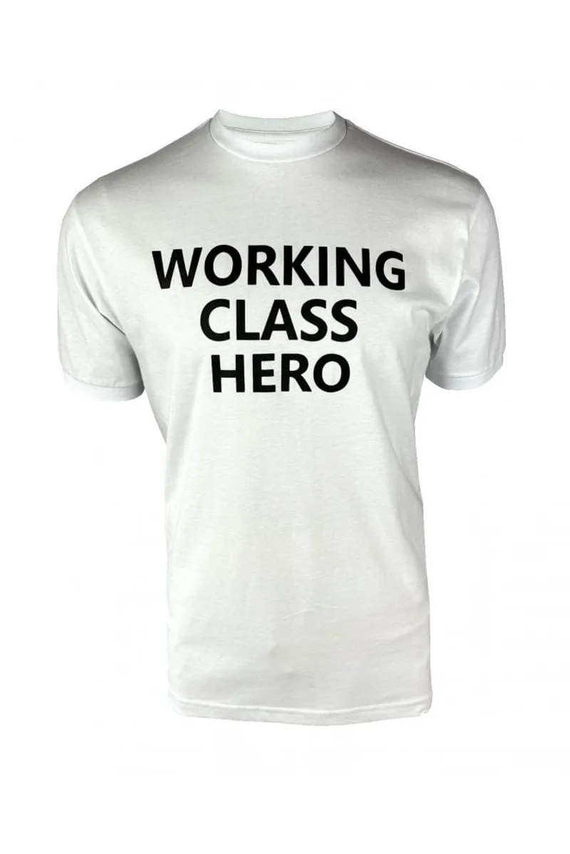 Ska and Soul 'Lennon' Peached Cotton Working Class Hero T Shirt White-4