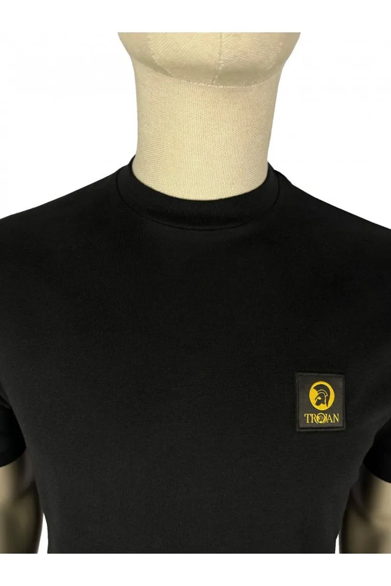 Trojan Plain Badge T Shirt Black MEDIUM ONLY-1