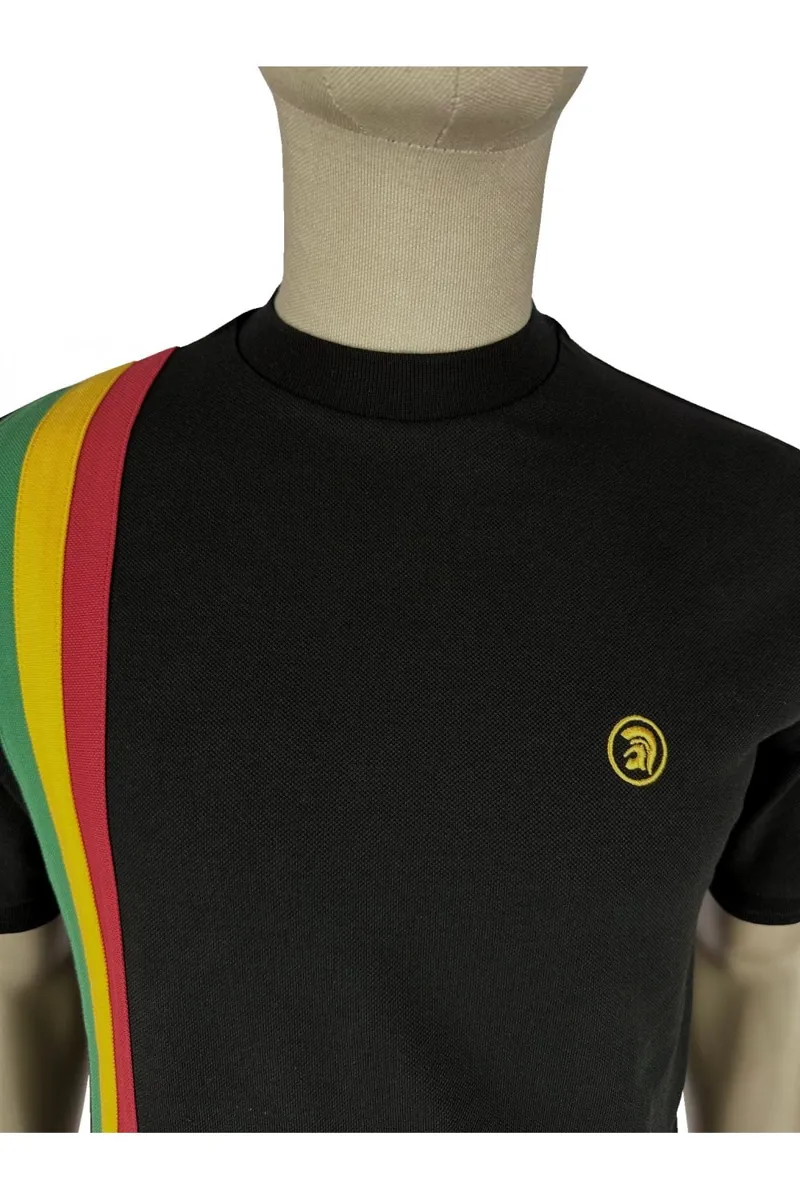 Trojan Racing Stripe T-Shirt Black -1