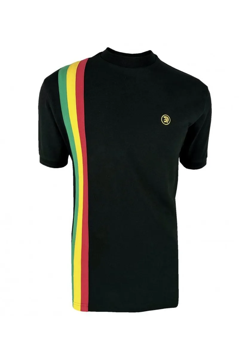 Trojan Racing Stripe T-Shirt Black -2