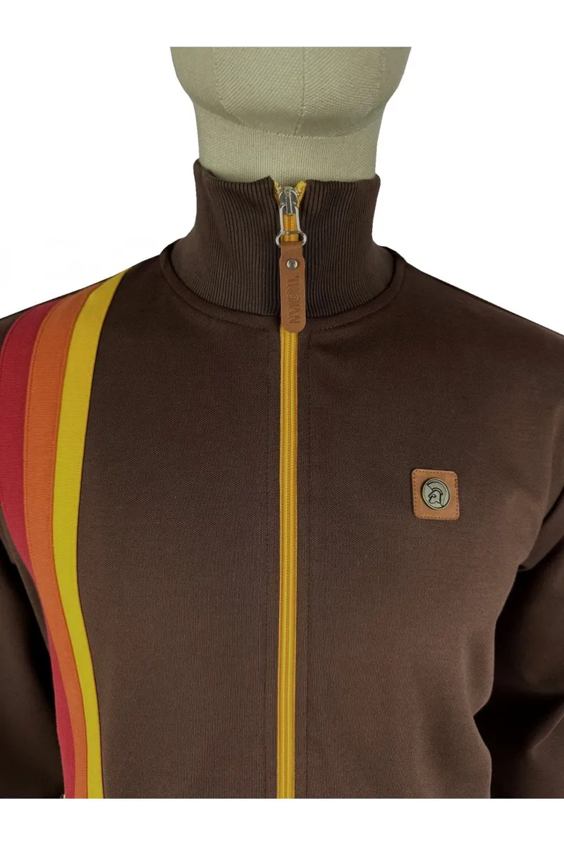 Trojan Racing Stripe Track Top Chocolate MEDIUM ONLY LAST ONE-1