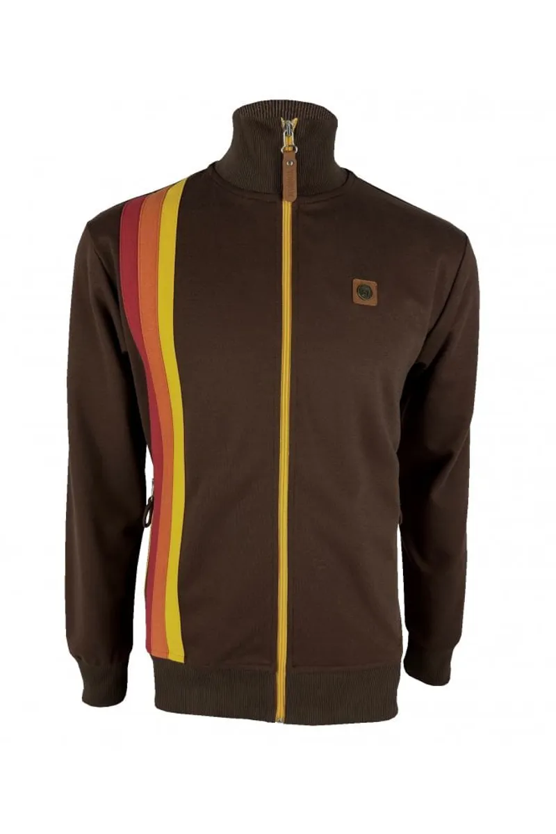 Trojan TR8901 Mens Racing Stripe Track Top Chocolate