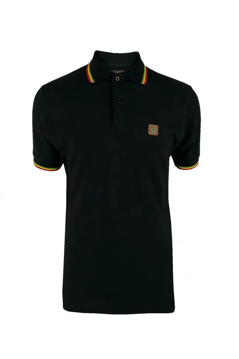 Trojan Three Colour Tipped Polo Black-2