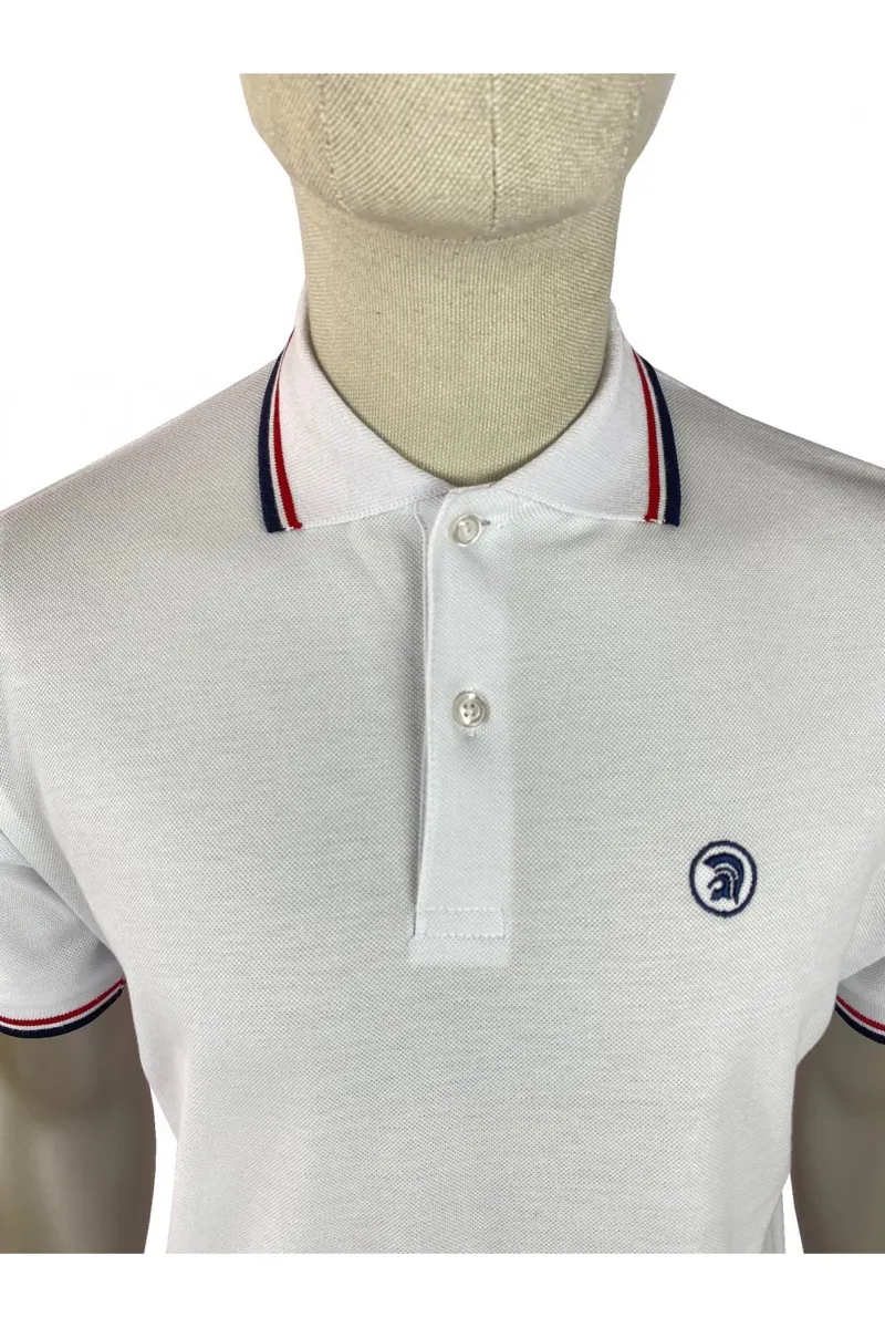 Trojan Twin Tipped Polo White/Red/Navy XXL ONLY LAST ONE-2
