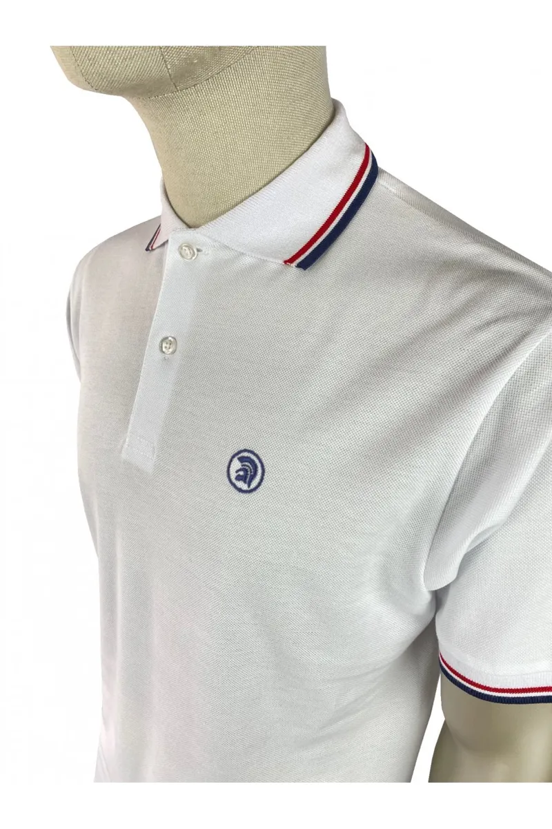 Trojan Twin Tipped Polo White/Red/Navy XXL ONLY LAST ONE-3