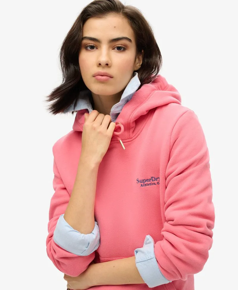 Superdry essential logo hoodie Pink-1