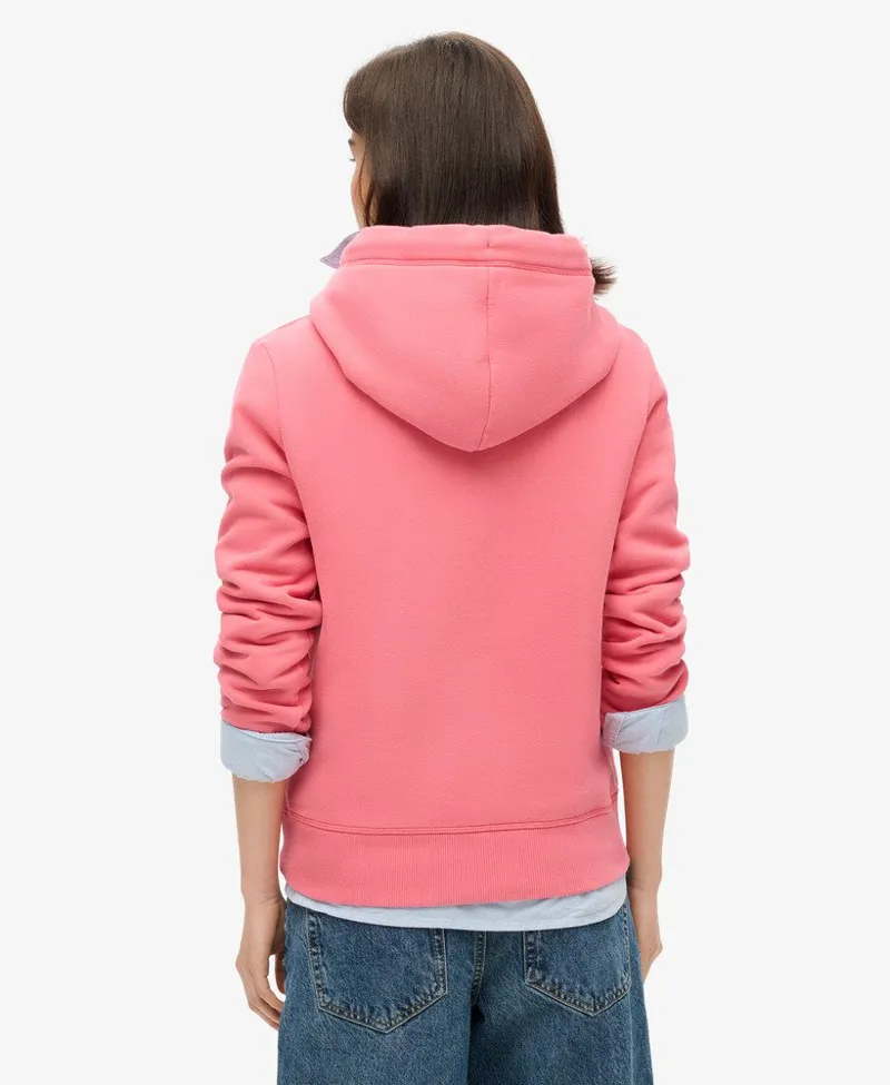 Superdry essential logo hoodie Pink-4