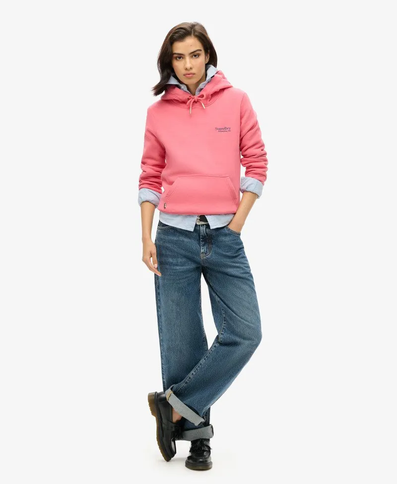 Superdry essential logo hoodie Pink-5