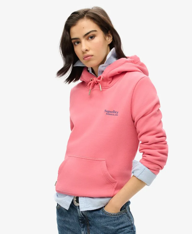 Superdry essential logo hoodie Pink-6