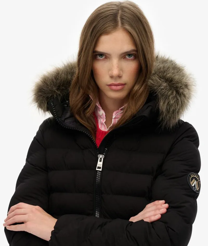 Superdry Fuji Faux Fur HoodJacket Black-2