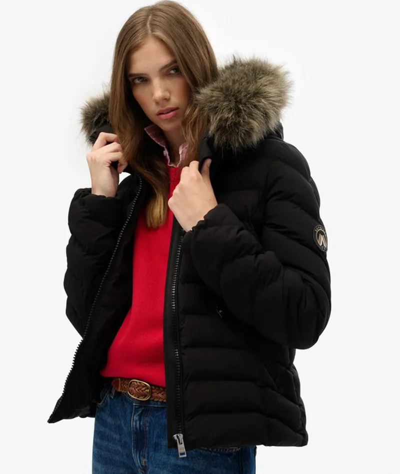 Superdry Fuji Faux Fur HoodJacket Black-3