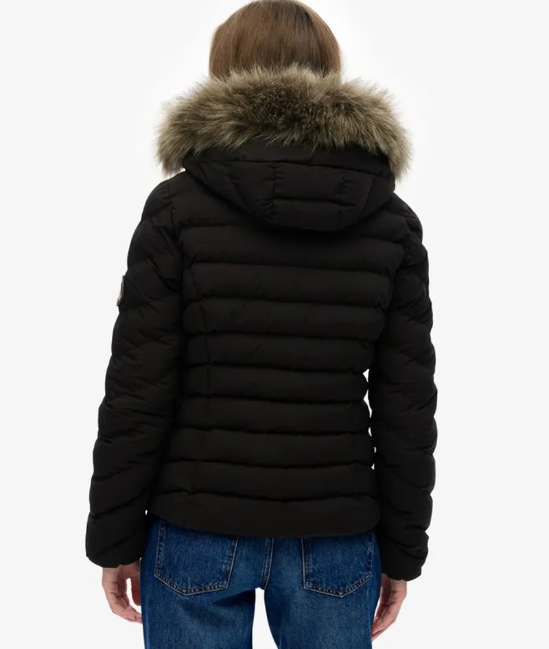 Superdry Fuji Faux Fur HoodJacket Black-1