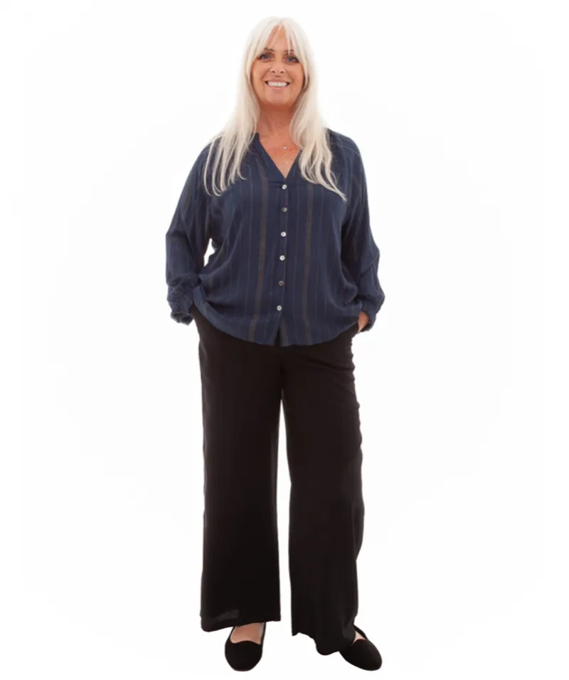 Dreams elasticated waist palazzo trousers Black