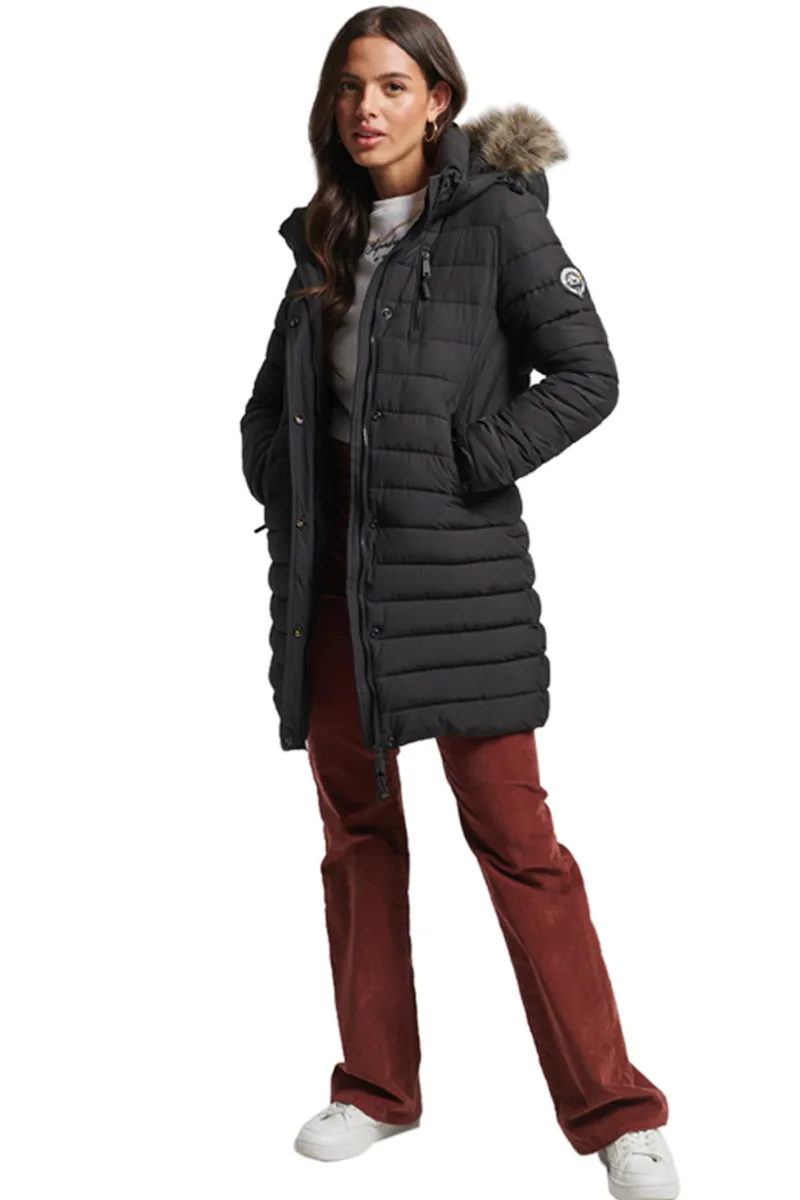 Superdry Fuji Puffer Coat Black -4