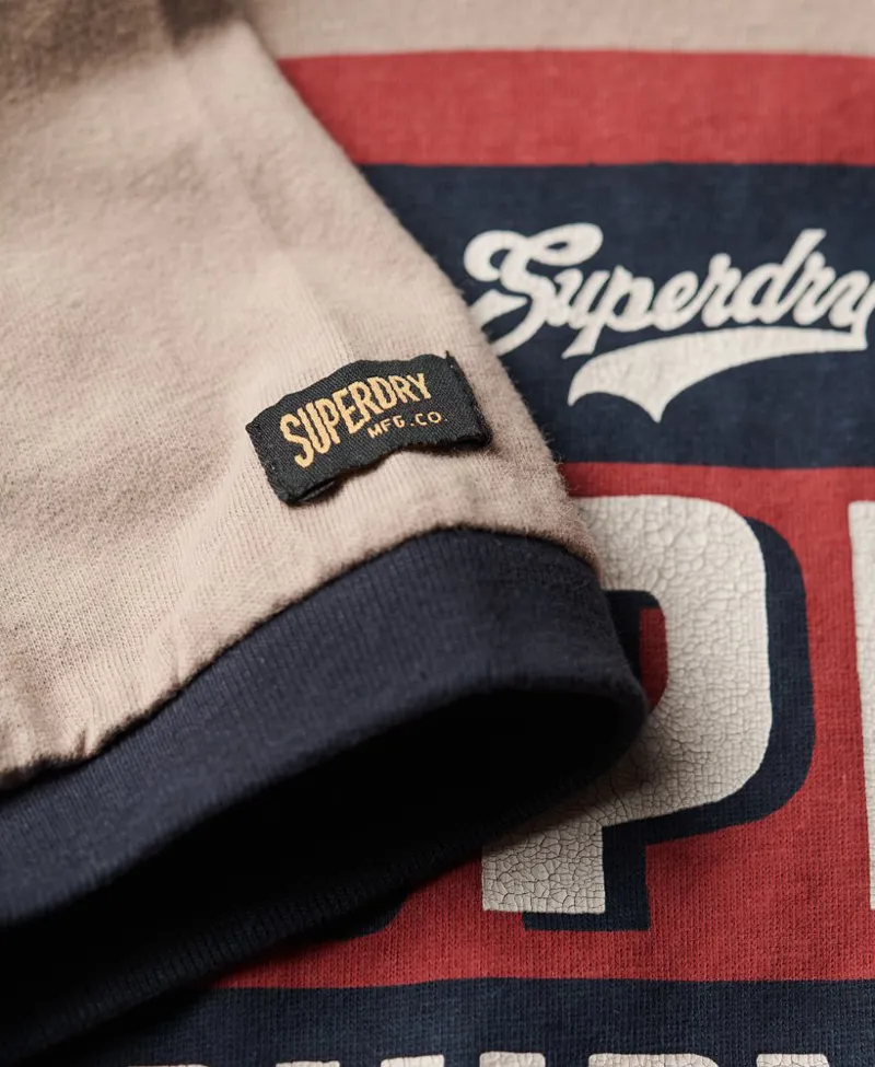 Superdry Ringer Workwear Graphic T-Shirt Deep Beige MEDIUM ONLY -1