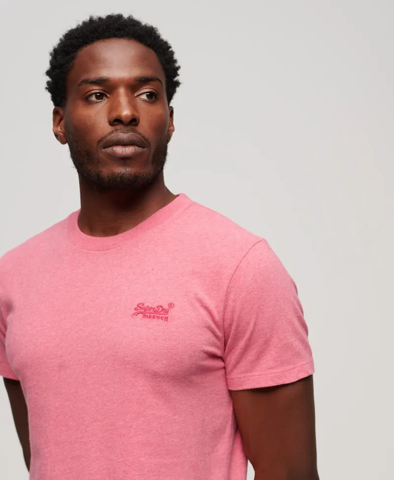 Superdry Vintage Logo Embroidered T-Shirt Pink Marl-4