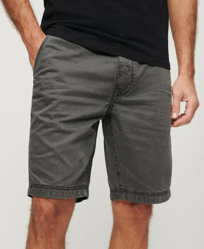 Superdry Officer Chino Short Washed Grey 34 WAIST ONLY LAST PAIR-1