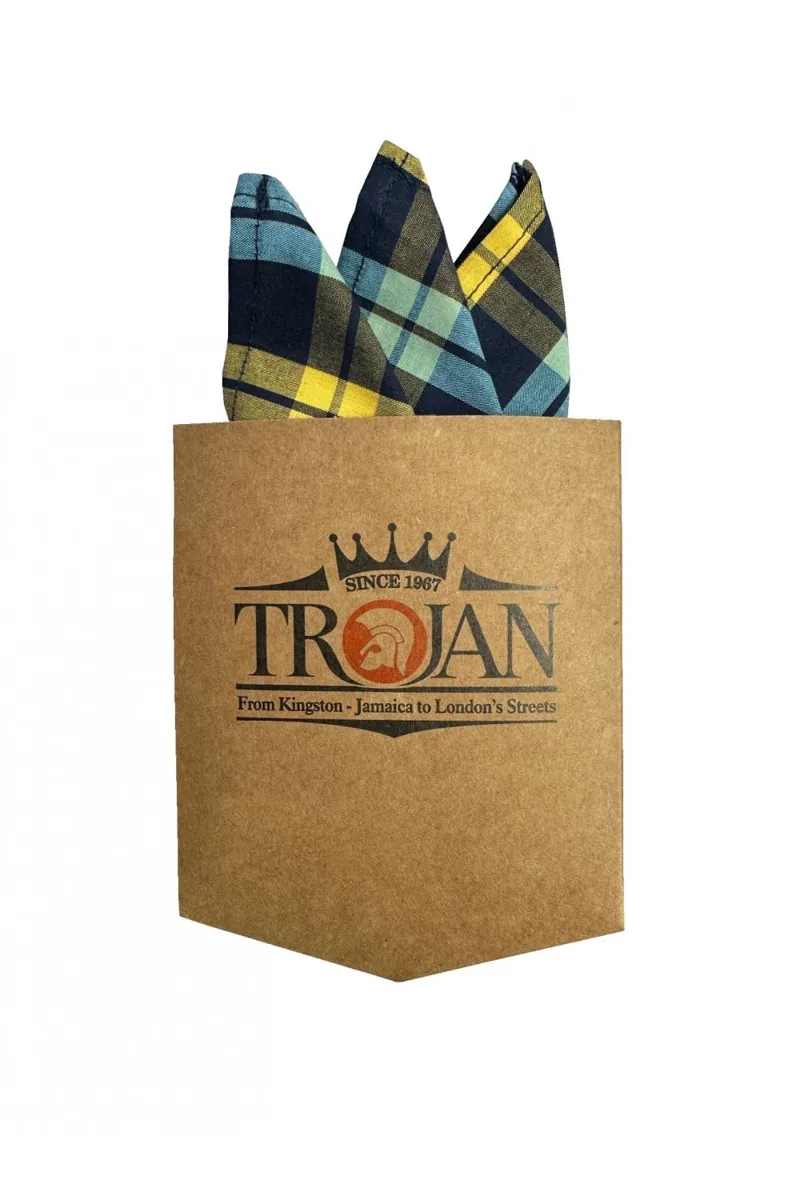 Trojan Windowpane Check SS Shirt Navy-2