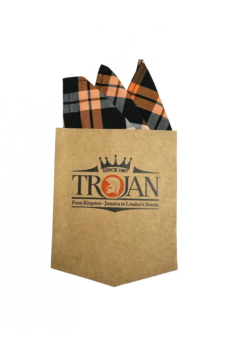 Trojan Windowpane Check SS Shirt Black / Orange Trojan-2