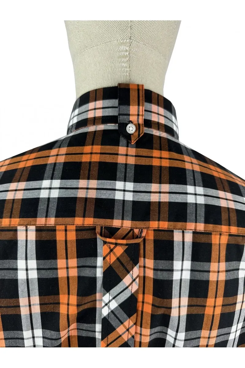 Trojan Windowpane Check SS Shirt Black / Orange Trojan-3