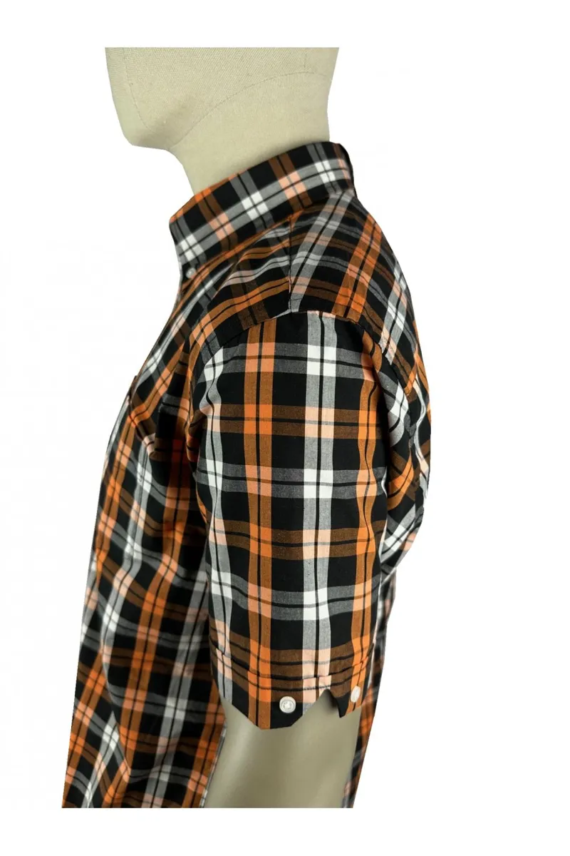 Trojan Windowpane Check SS Shirt Black / Orange Trojan-4