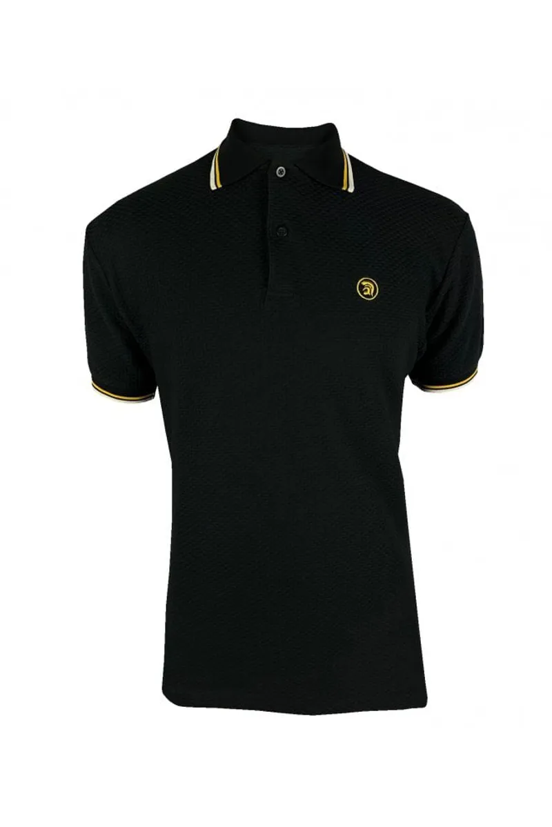 Trojan Twin Tipped Textured Polo Black-2